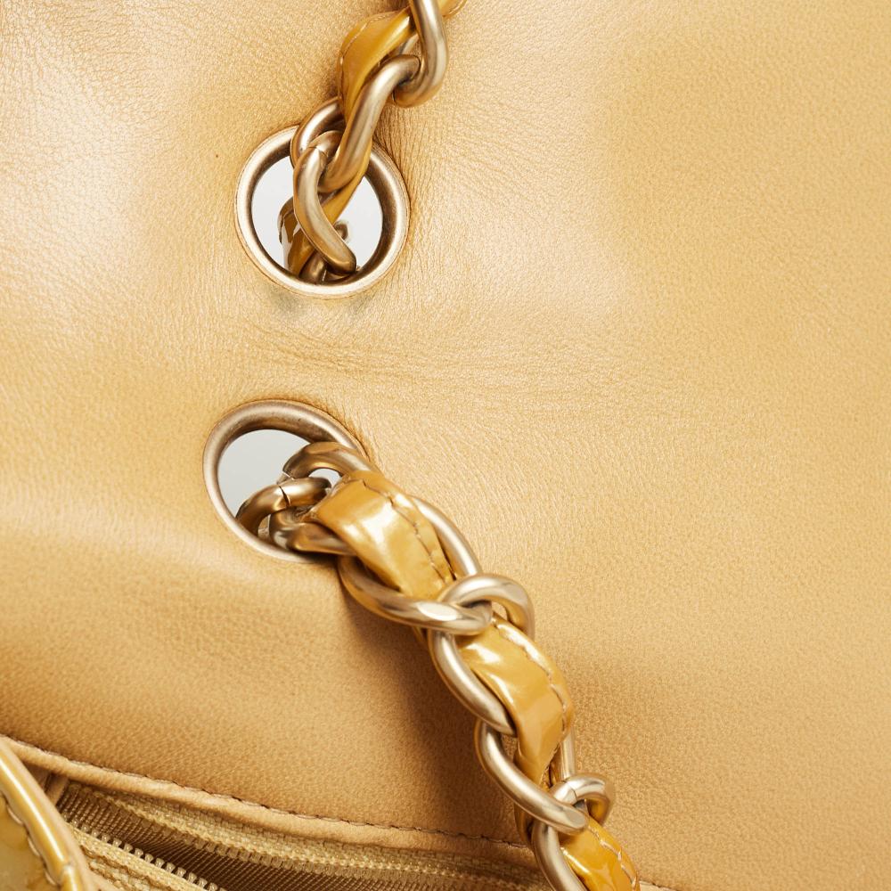 Gold Leather Chanel Flap Bag