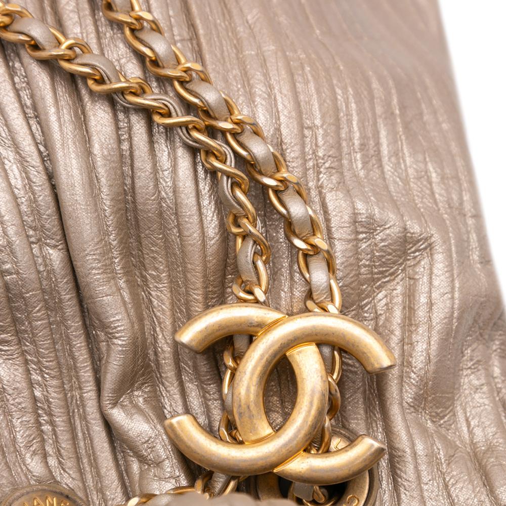 Gold Leather Chanel Backpack