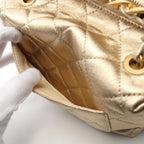 Gold Leather Chanel Crossbody Bag