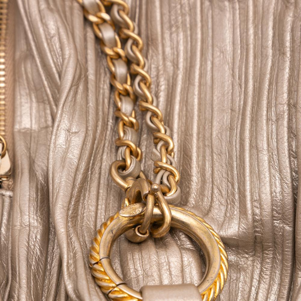 Gold Leather Chanel Backpack