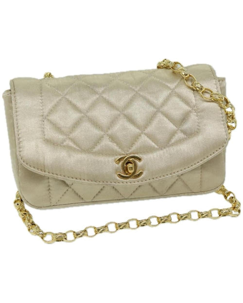 Gold Satin Chanel Shoulder Bag
