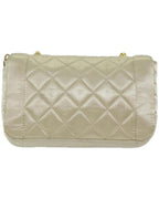 Gold Satin Chanel Shoulder Bag