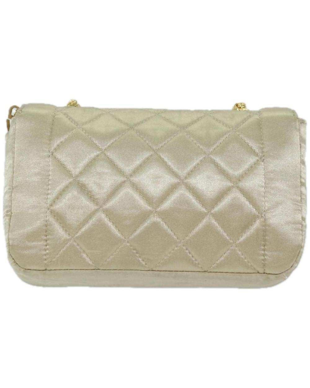 Gold Satin Chanel Shoulder Bag