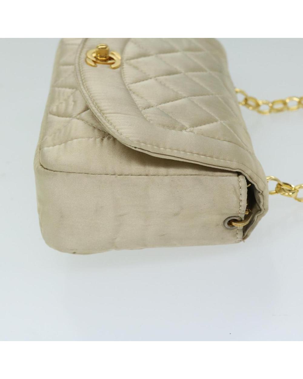 Gold Satin Chanel Shoulder Bag