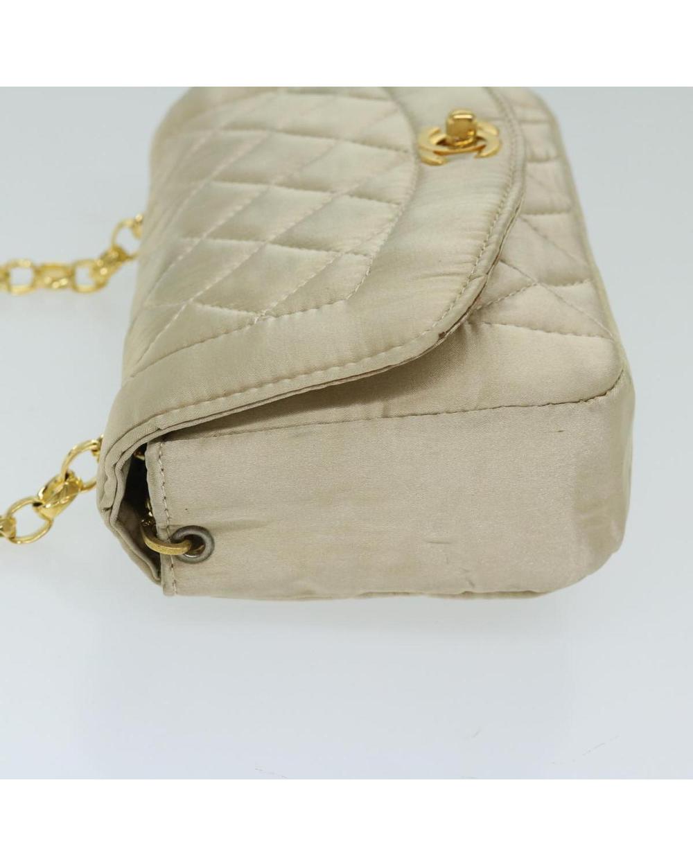 Gold Satin Chanel Shoulder Bag