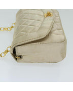 Gold Satin Chanel Shoulder Bag