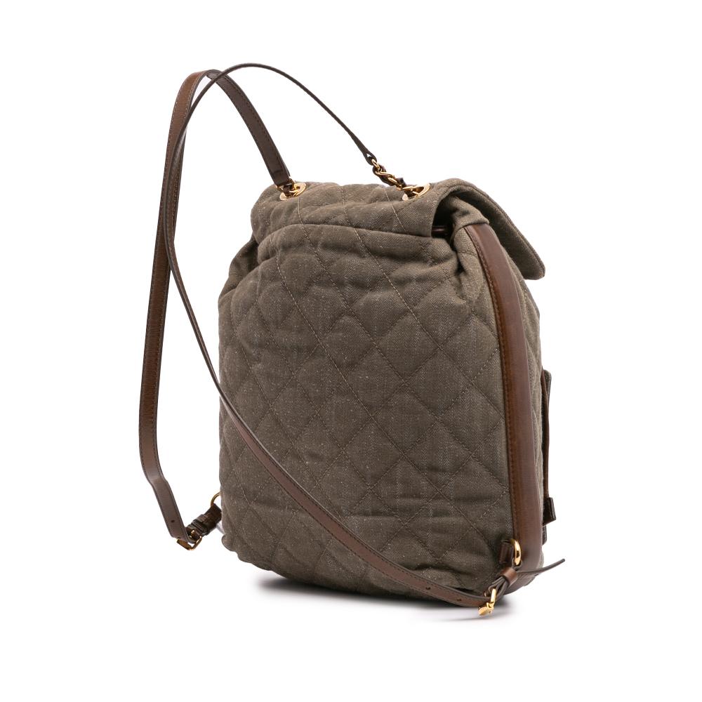 Green Denim Chanel Backpack