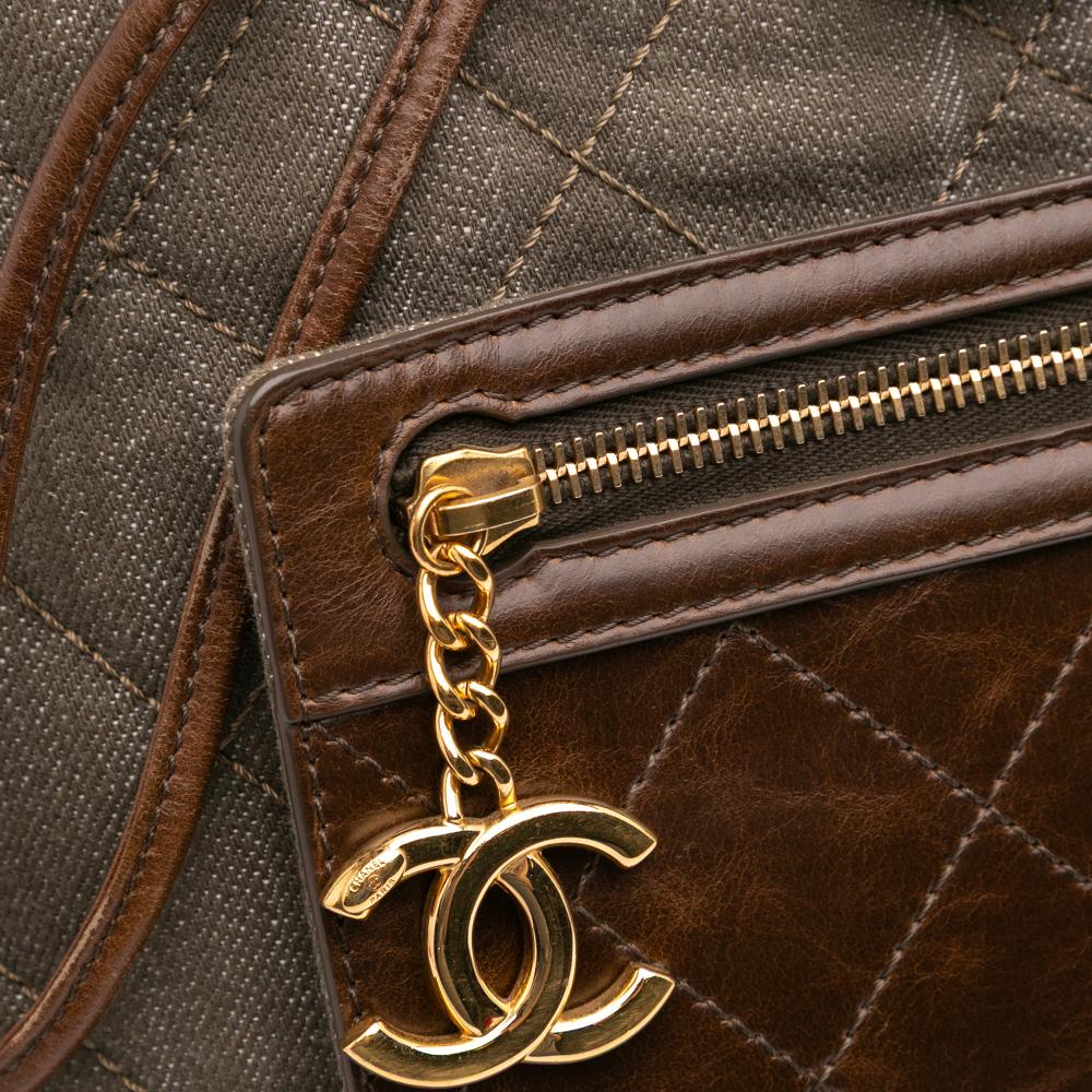 Green Denim Chanel Backpack