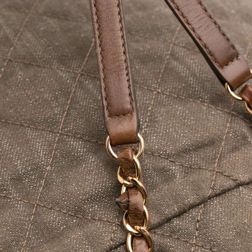 Green Denim Chanel Backpack