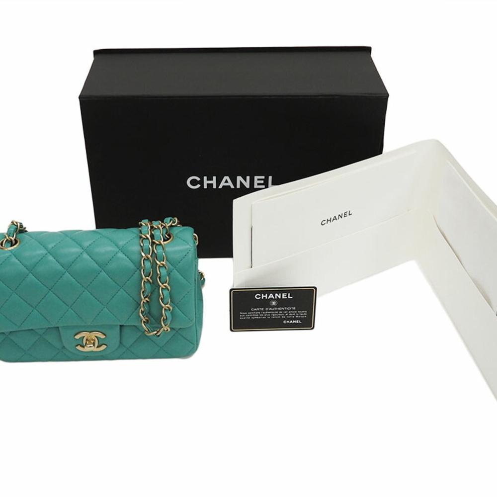 Green Fabric Chanel Flap Bag