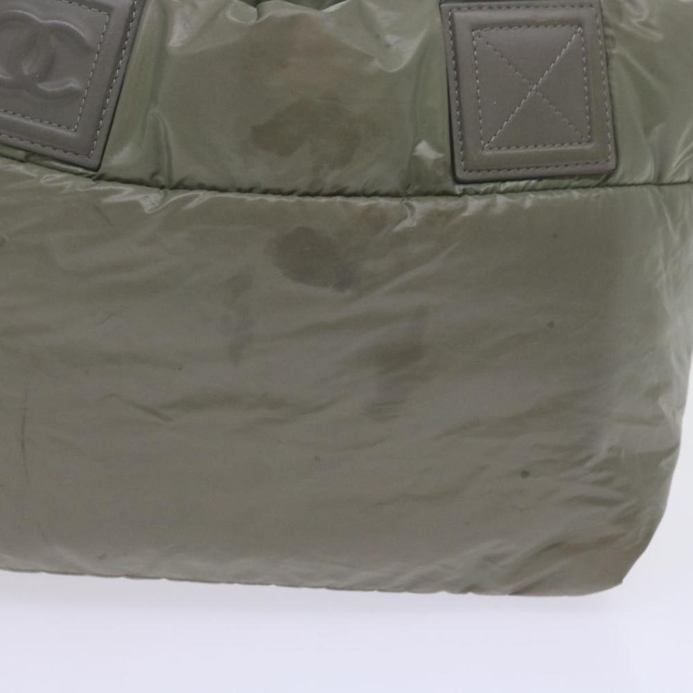 Green Fabric Chanel Tote