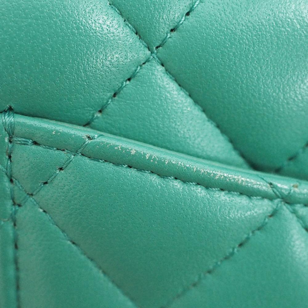 Green Fabric Chanel Flap Bag