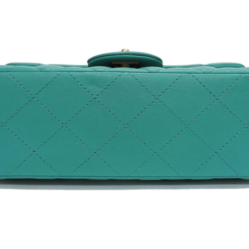 Green Fabric Chanel Flap Bag