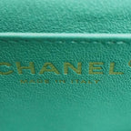 Green Fabric Chanel Flap Bag