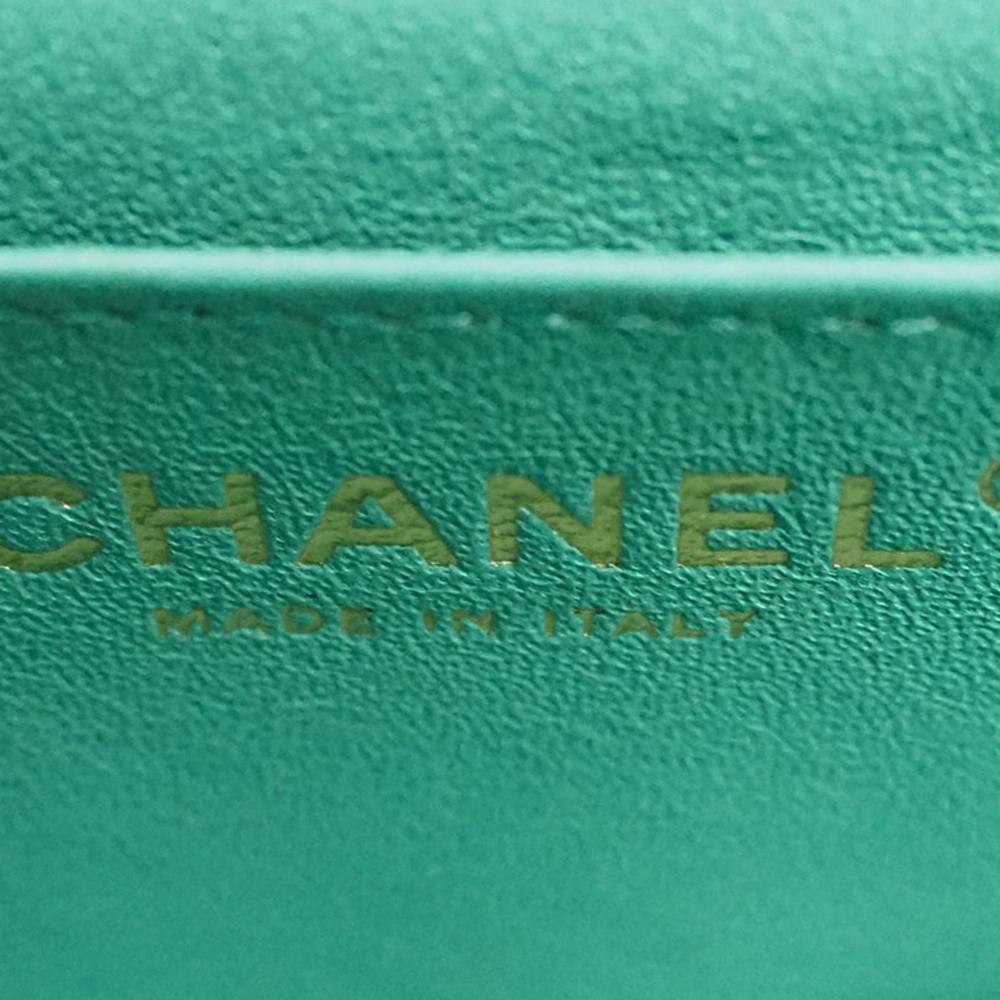 Green Fabric Chanel Flap Bag