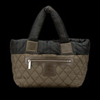 Green Fabric Chanel Tote