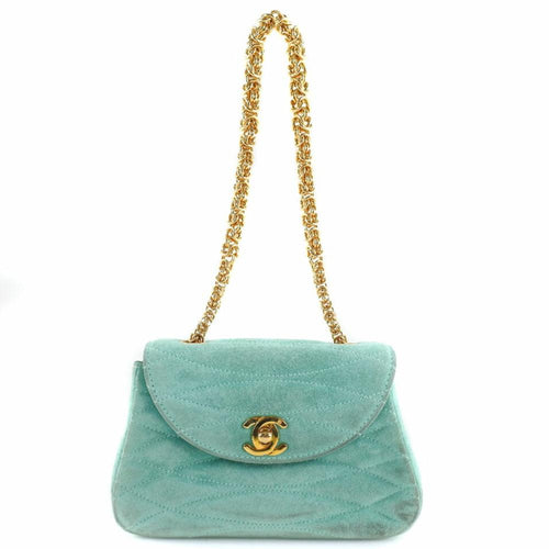 Green Fabric Chanel Shoulder Bag