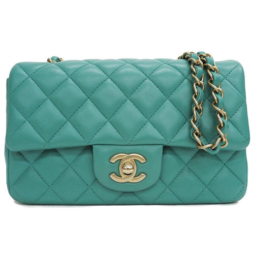 Green Fabric Chanel Flap Bag