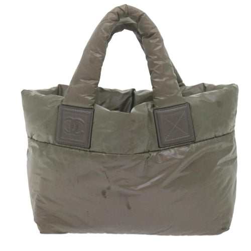 Green Fabric Chanel Tote