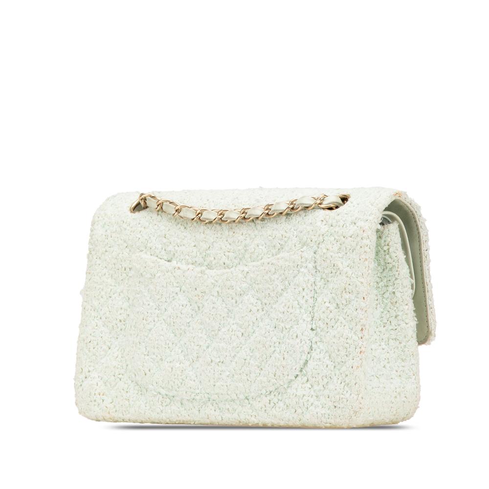 Green Fabric Chanel Flap Bag