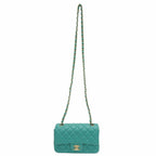 Green Fabric Chanel Flap Bag