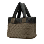 Green Fabric Chanel Tote