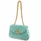 Green Fabric Chanel Shoulder Bag