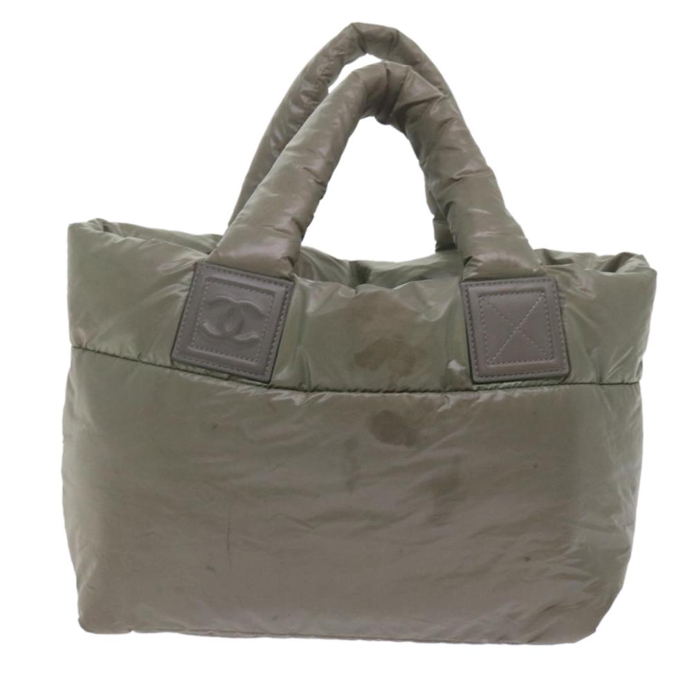 Green Fabric Chanel Tote