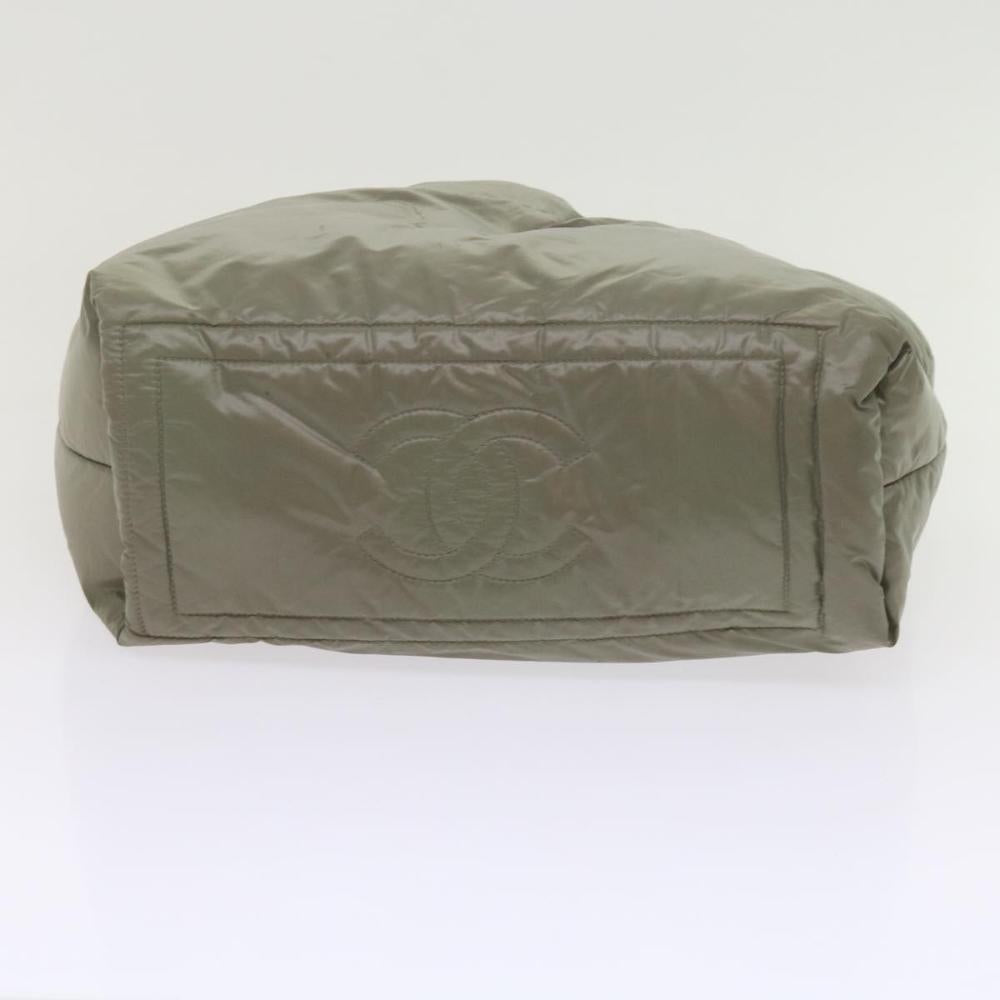 Green Fabric Chanel Tote