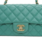 Green Fabric Chanel Flap Bag