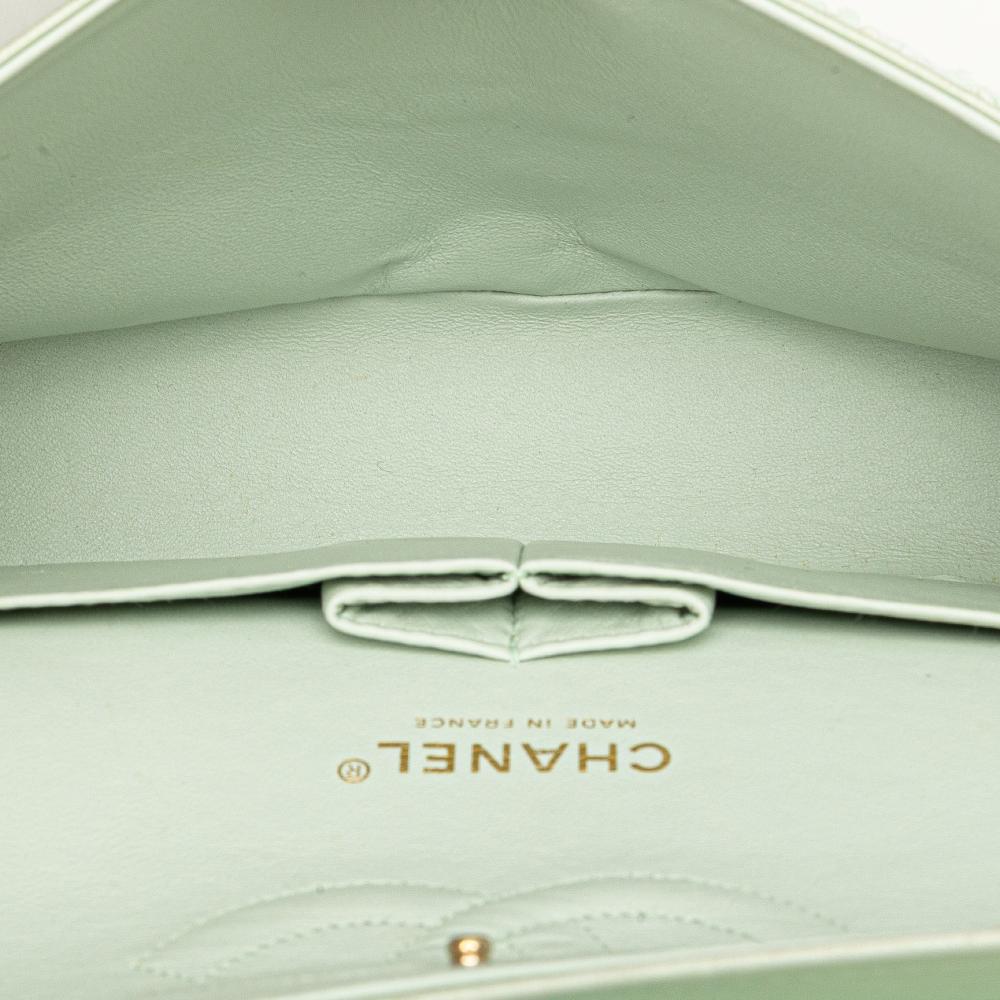 Green Fabric Chanel Flap Bag