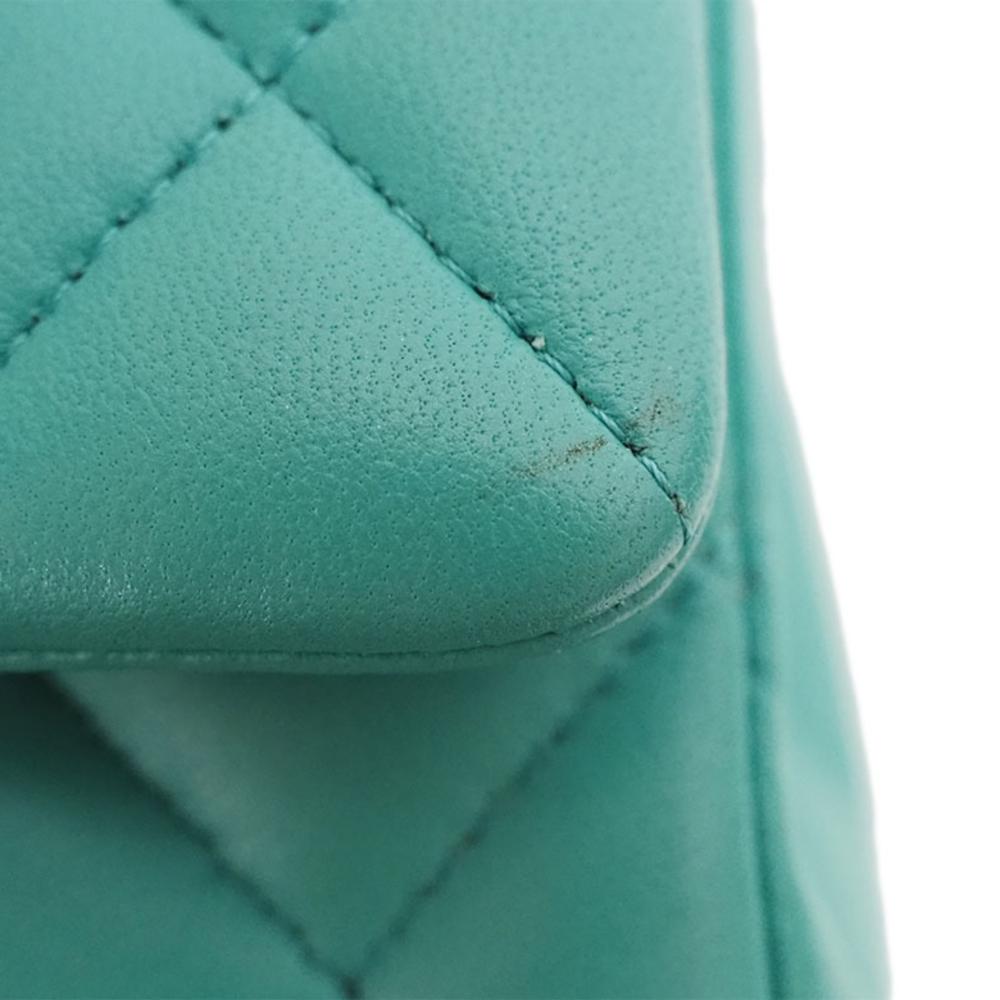 Green Fabric Chanel Flap Bag