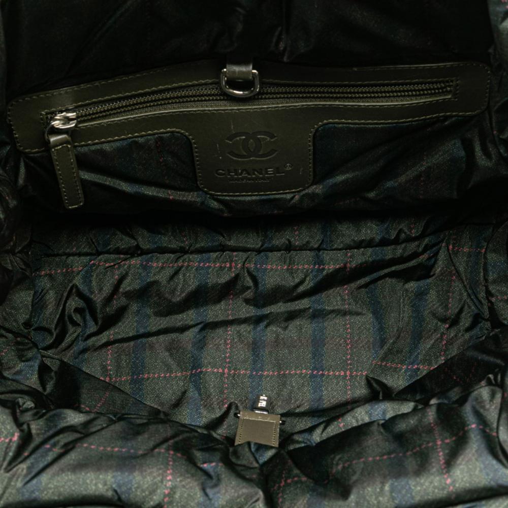 Green Fabric Chanel Tote