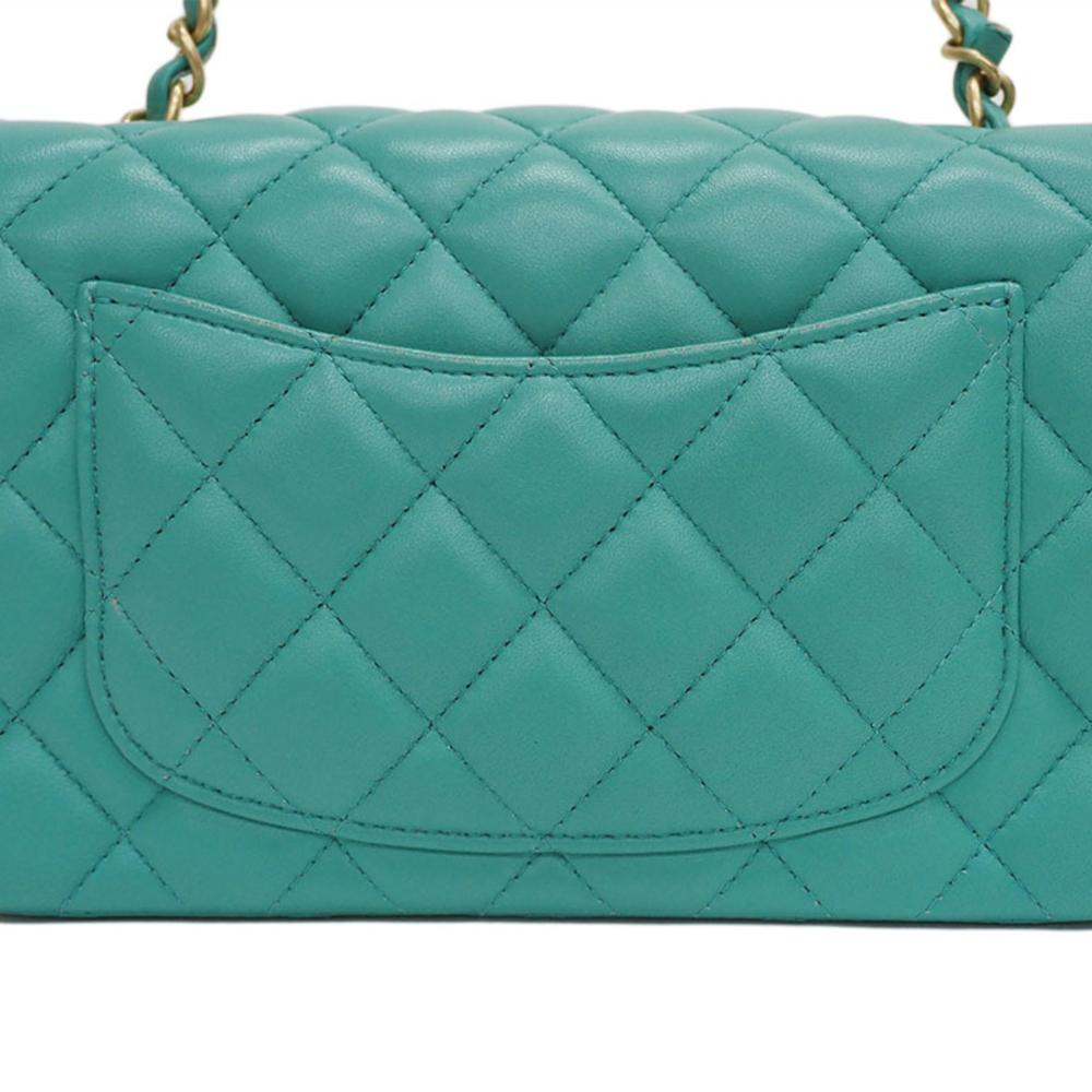 Green Fabric Chanel Flap Bag
