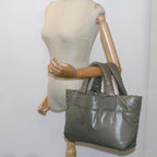Green Fabric Chanel Tote
