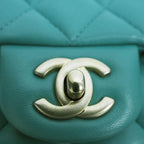Green Fabric Chanel Flap Bag