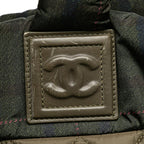 Green Fabric Chanel Tote
