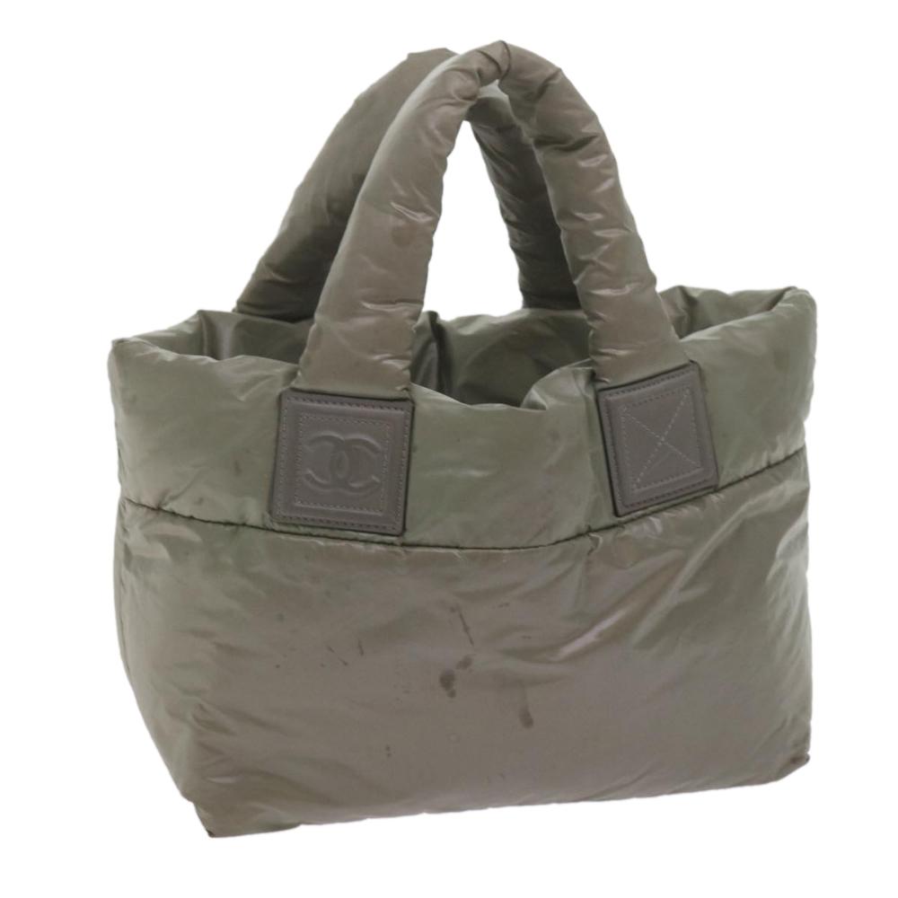 Green Fabric Chanel Tote