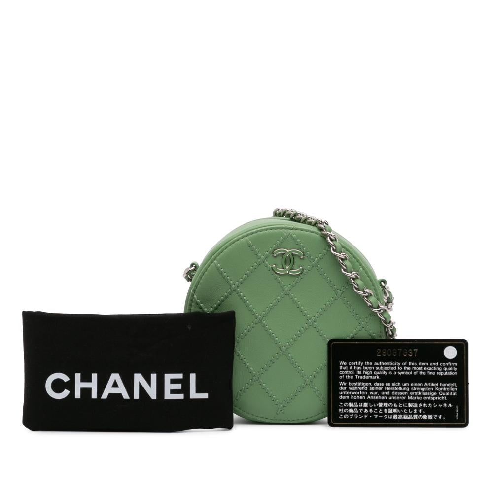 Green Leather Chanel Crossbody Bag