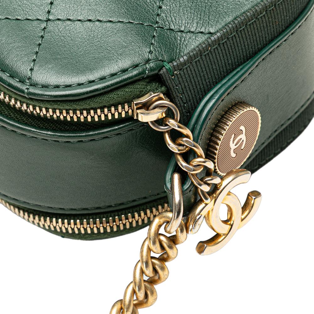 Green Leather Chanel Crossbody Bag