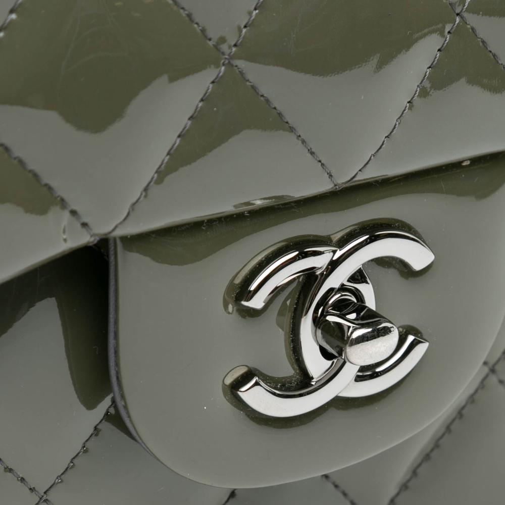 Green Leather Chanel Flap Bag