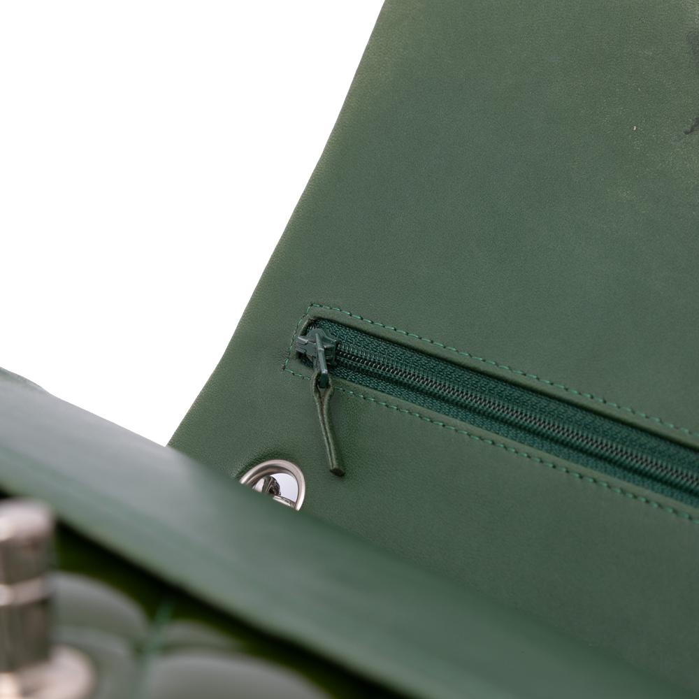 Green Leather Chanel Flap Bag