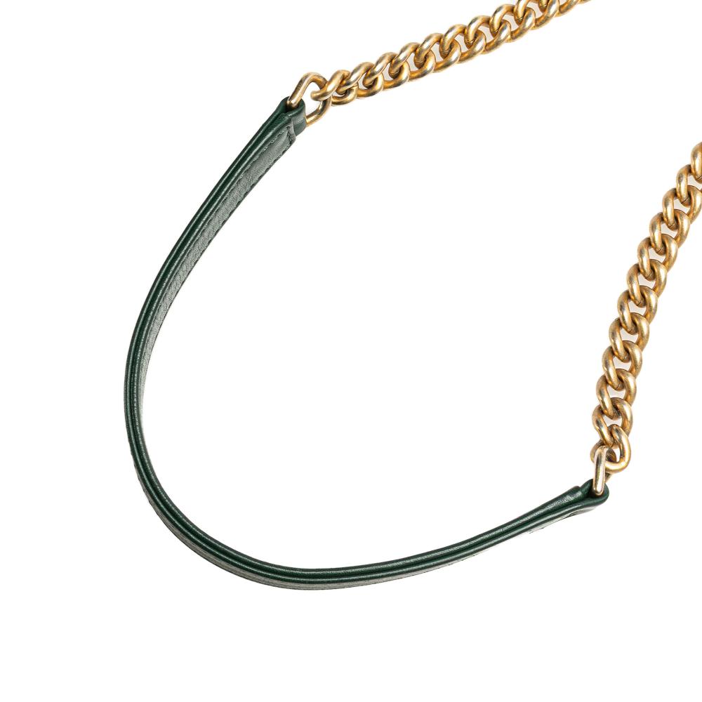 Green Leather Chanel Crossbody Bag