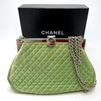 Green Leather Chanel Shoulder Bag