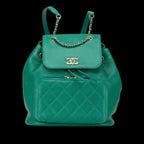 Green Leather Chanel Flap Bag