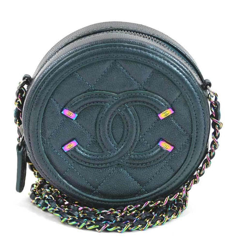 Green Leather Chanel Shoulder Bag
