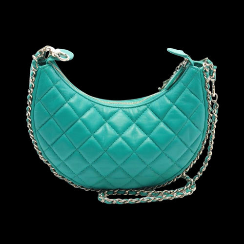 Green Leather Chanel Shoulder Bag