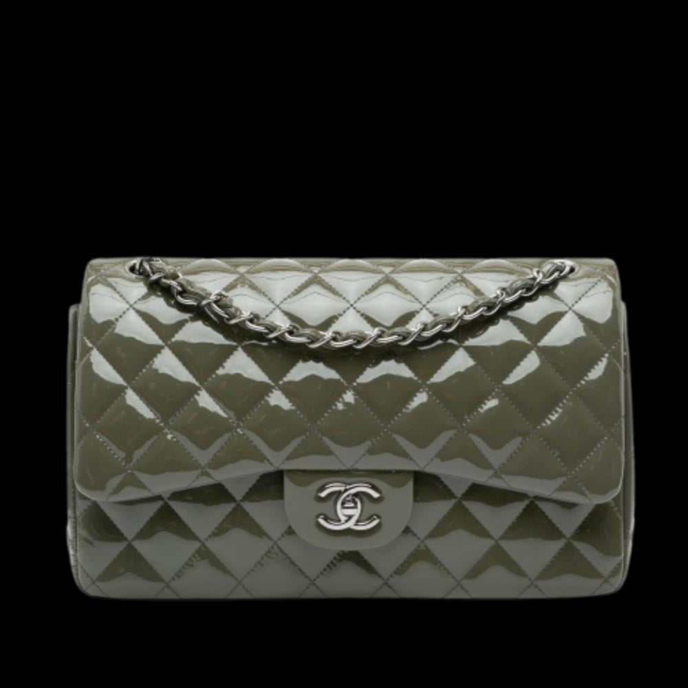 Green Leather Chanel Flap Bag