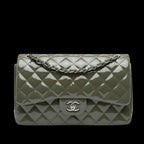 Green Leather Chanel Flap Bag