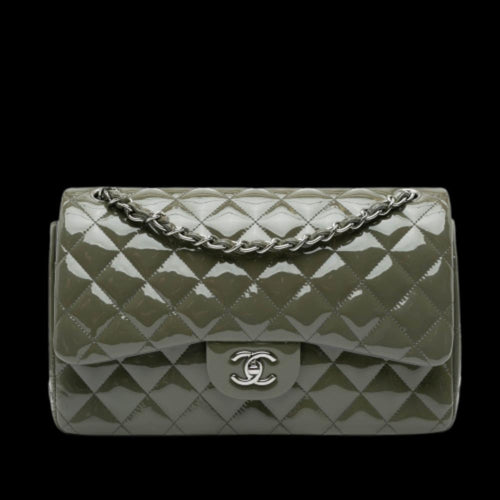Green Leather Chanel Flap Bag